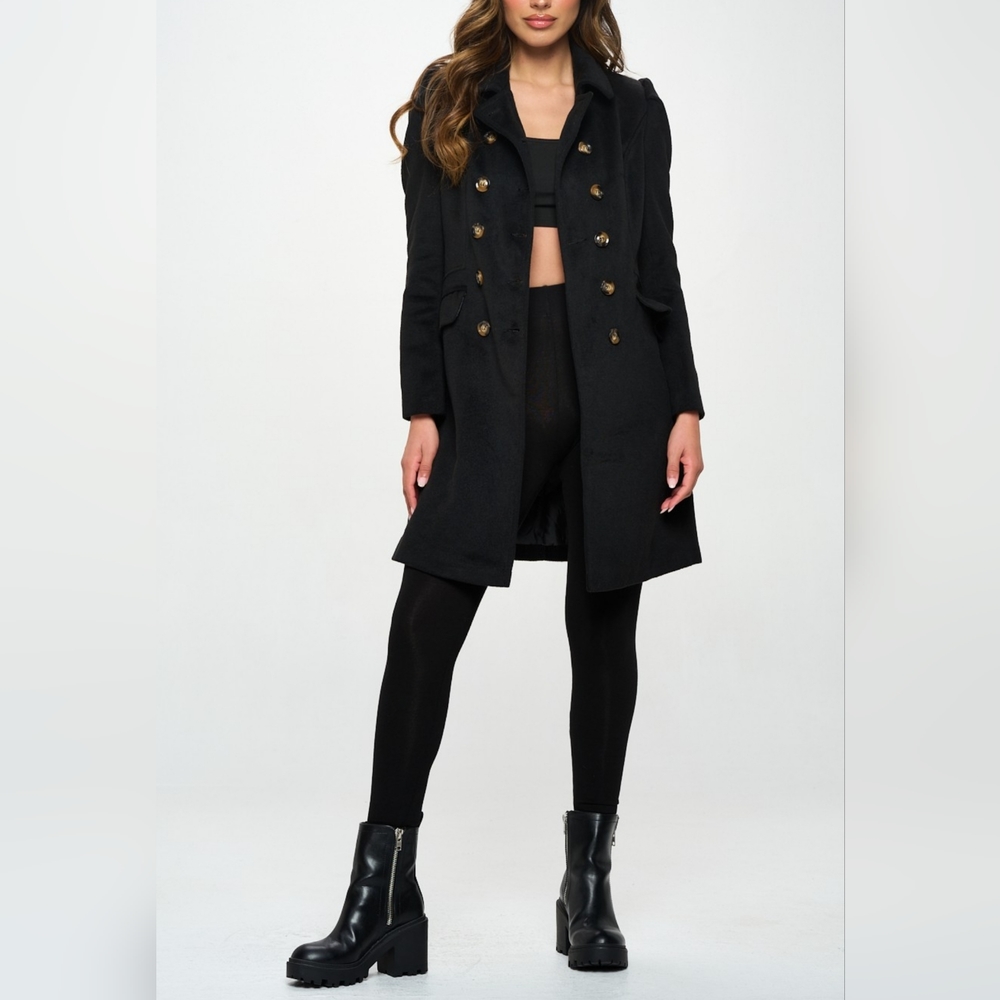 BLACK DOUBLE BREASTED COAT